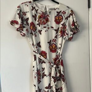 Floral Print Off White Dress by H&M size 4
